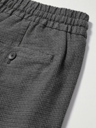 Mr P. - Straight-Leg Checked Cotton-Blend Hopsack Drawstring Trousers - Gray
