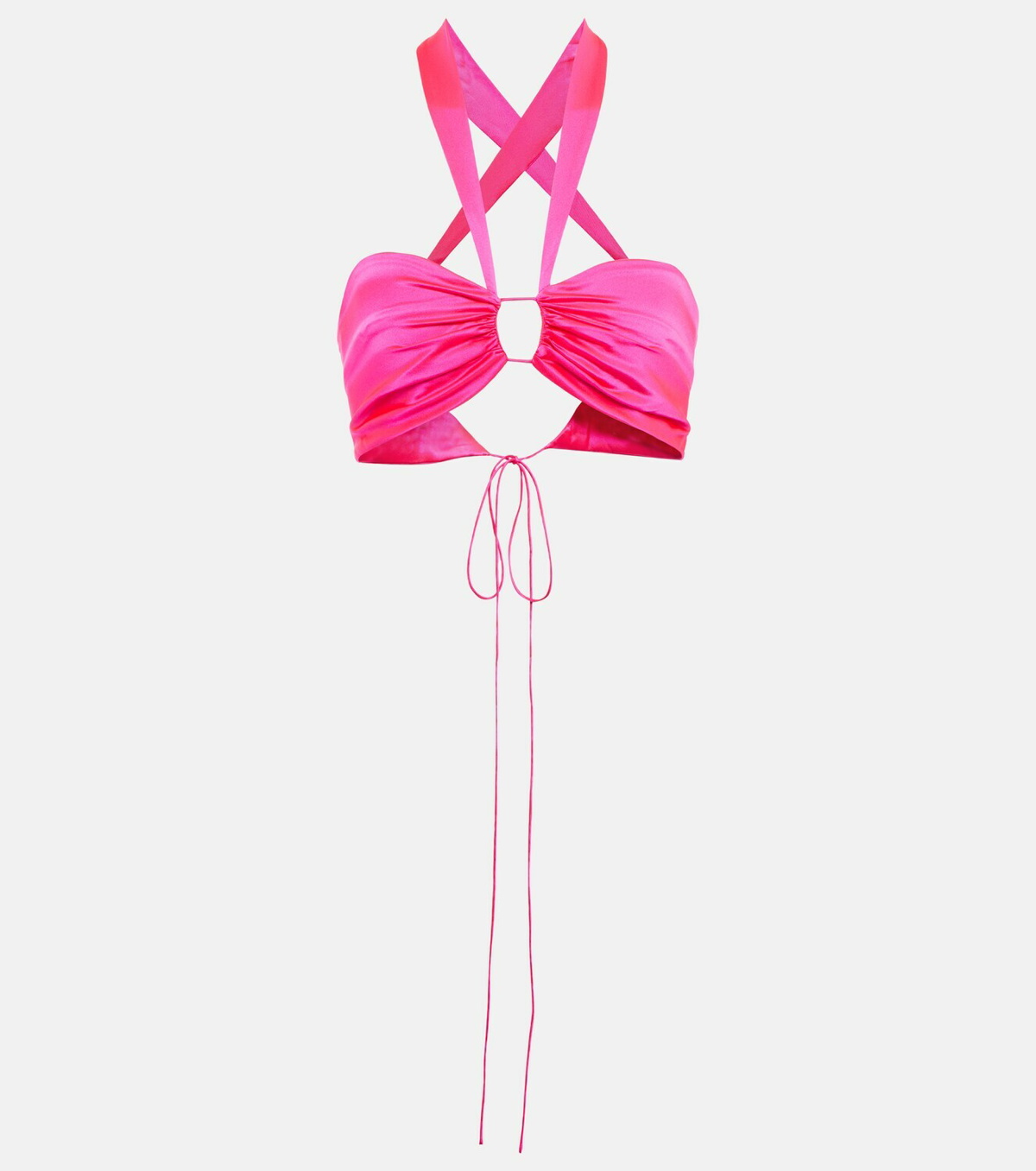 Silk charmeuse bra top in pink - The Sei