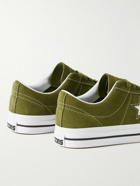 Converse - One Star Pro Leather-Trimmed Suede Sneakers - Green
