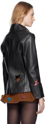 ANDREJ GRONAU SSENSE Exclusive Black Leather Jacket