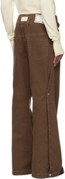 NULLUS Brown Whale Fin Snap-On Jeans