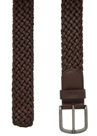 Boss Sash Braided Leather Belt Brown