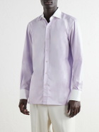 TOM FORD - Spread-Collar Cotton-Gabardine Shirt - Purple