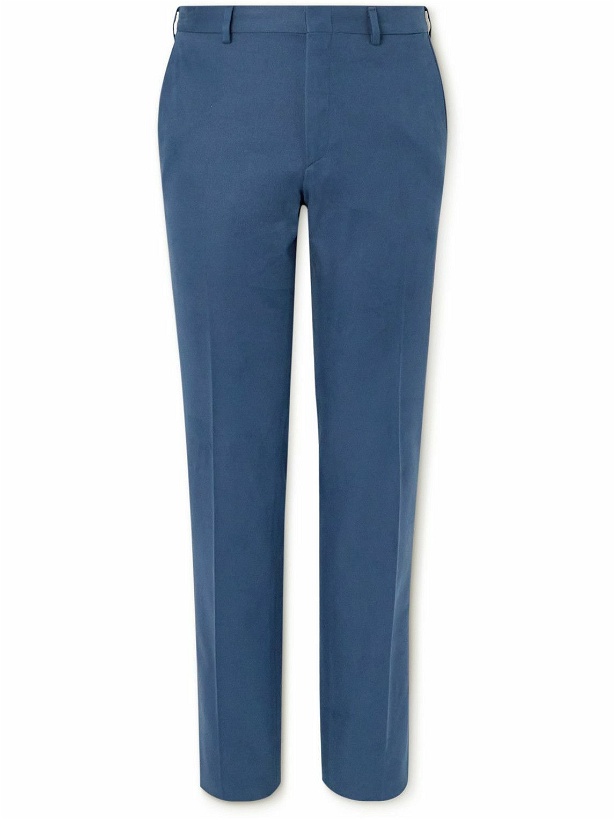 Photo: Brioni - Vail Slim-Fit Sea Island Cotton-Twill Trousers - Blue