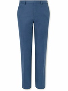 Brioni - Vail Slim-Fit Sea Island Cotton-Twill Trousers - Blue