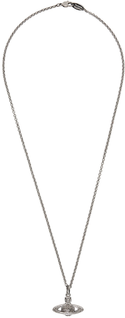 Vivienne Westwood Gunmetal Bas Relief Orb Pendant Necklace