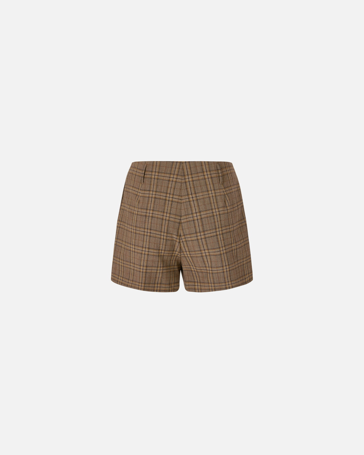 Pinko Wide Shorts With Checked Pattern Brown Camel