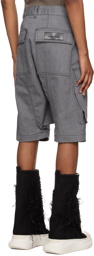 Rick Owens DRKSHDW Gray Button-Fly Denim Shorts