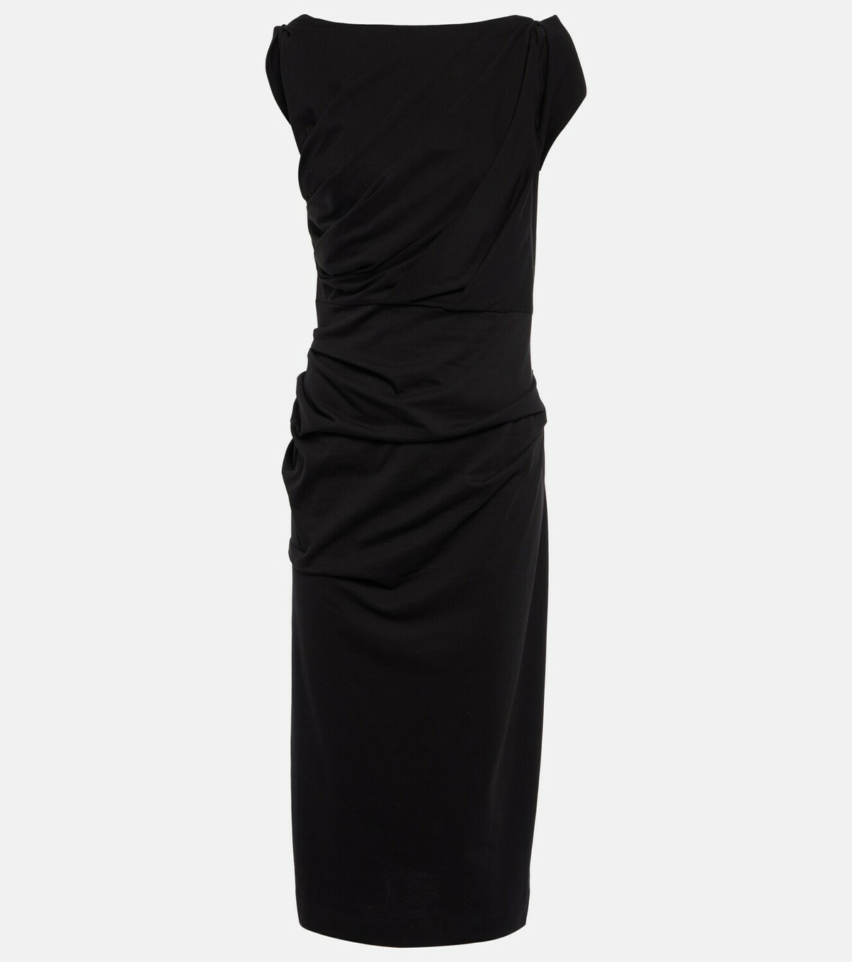 Dries Van Noten - Gathered cotton jersey midi dress Dries