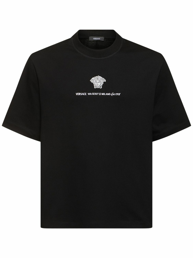 Photo: VERSACE Compact Cotton Jersey T-shirt