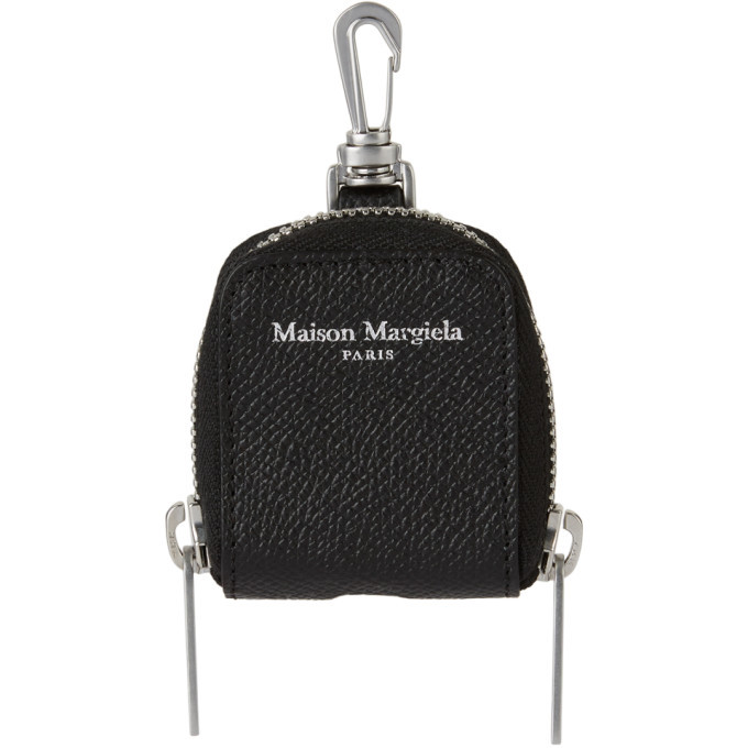 Maison Margiela Black Leather Logo AirPods Case Maison Margiela