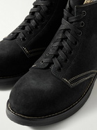 Visvim - Brigadier-Folk Leather-Trimmed Suede Boots - Black