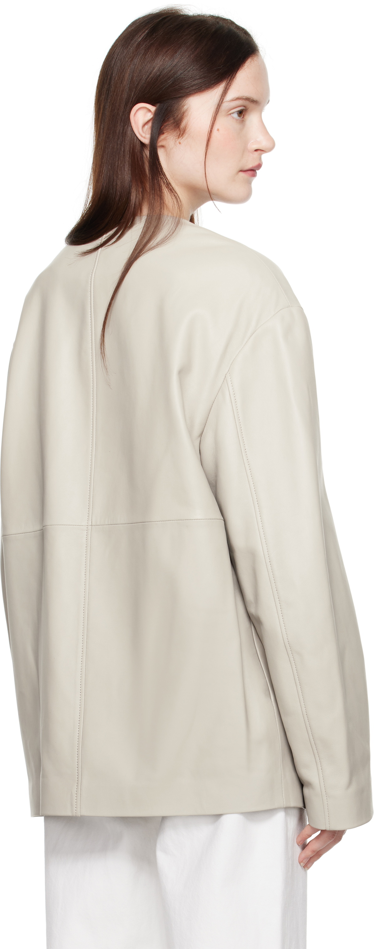 Loulou Studio Gray Atalia Leather Jacket
