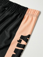Y,IWO - Colour-Block Logo-Print Stretch-Jersey Shorts - Black