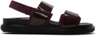 Marni Brown & Burgundy Fussbett Sandals