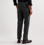 Rubinacci - Tapered Pleated Herringbone Virgin Wool Trousers - Gray