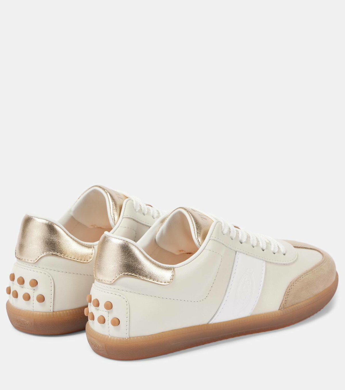 Tod's Tabs suede-trimmed leather sneakers Tod's
