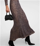 Balenciaga Sequined metallic knit maxi dress
