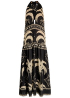 Johanna Ortiz Latin Rhythms Patterned Cotton Maxi Dress Black