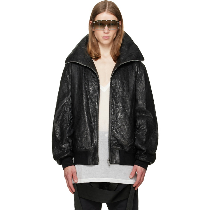 Photo: Rick Owens Black Tower Dracuflight Leather Jacket
