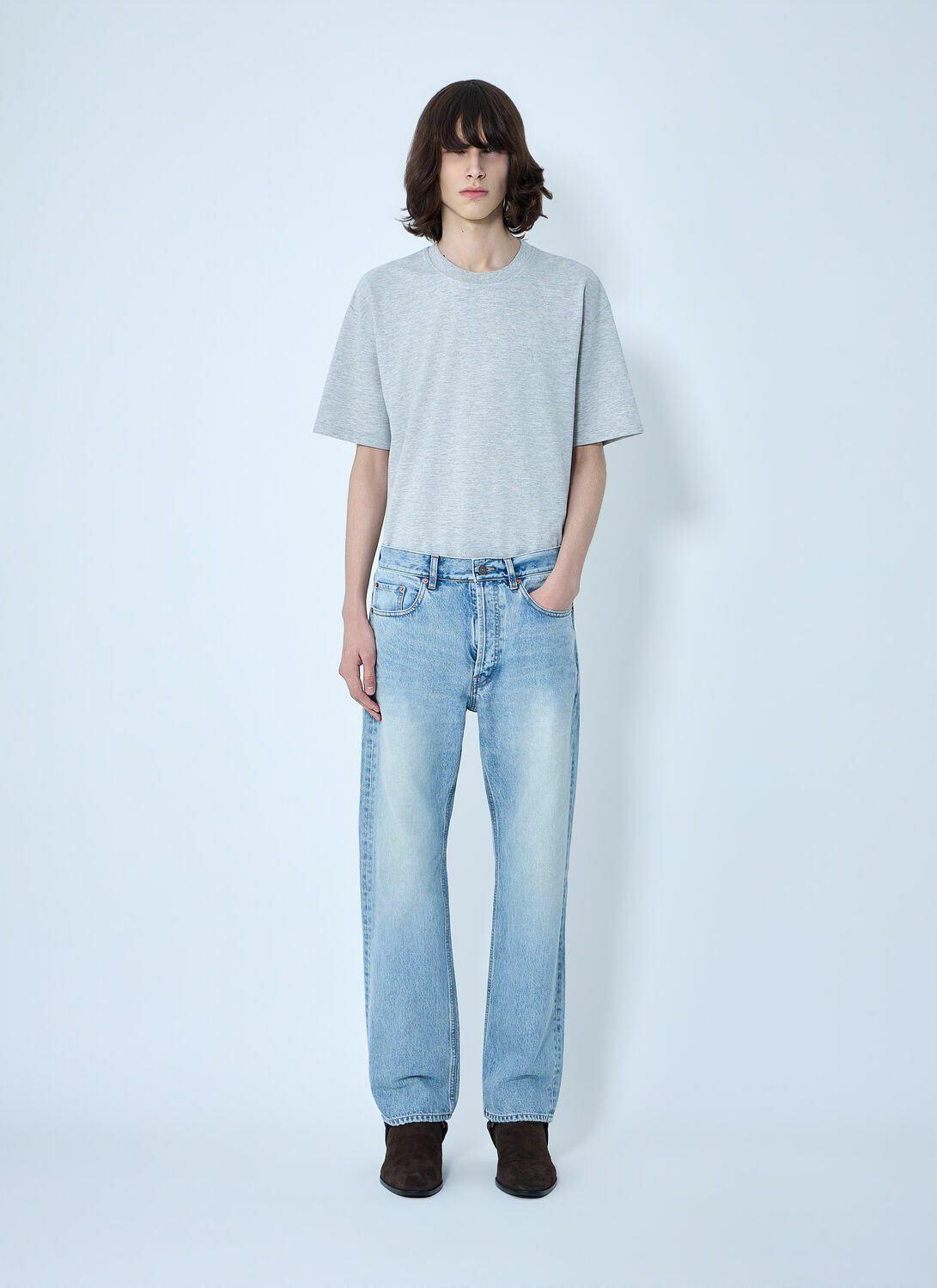 Saint Laurent Loose Straight Mid-Rise Jeans