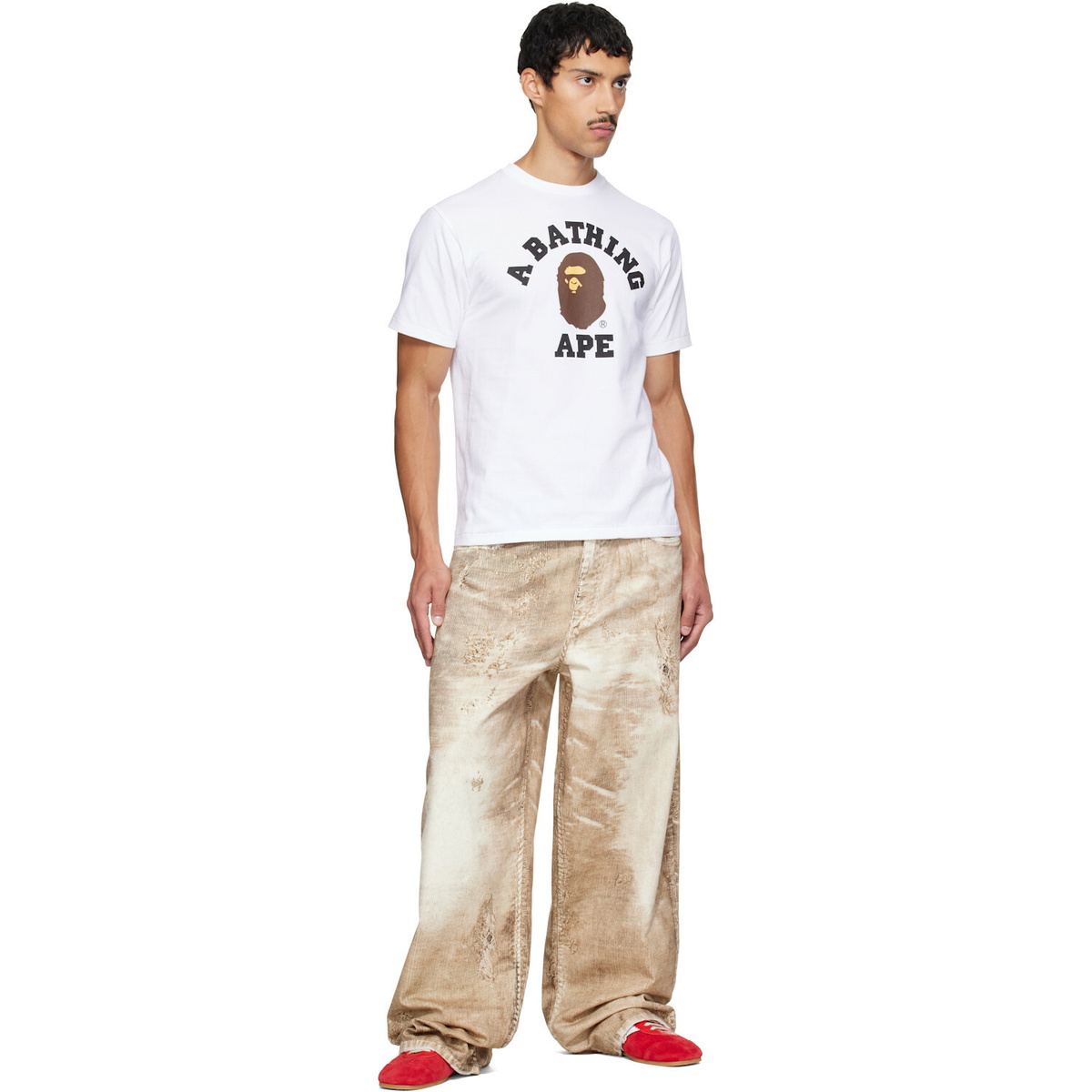 BAPE White College T-shirt