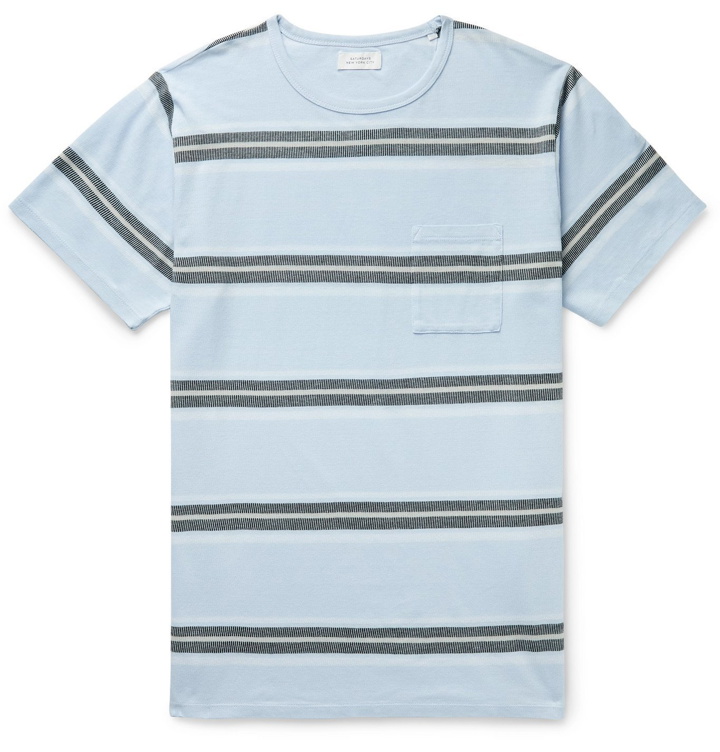 Photo: Saturdays NYC - Randall Striped Cotton T-Shirt - Blue