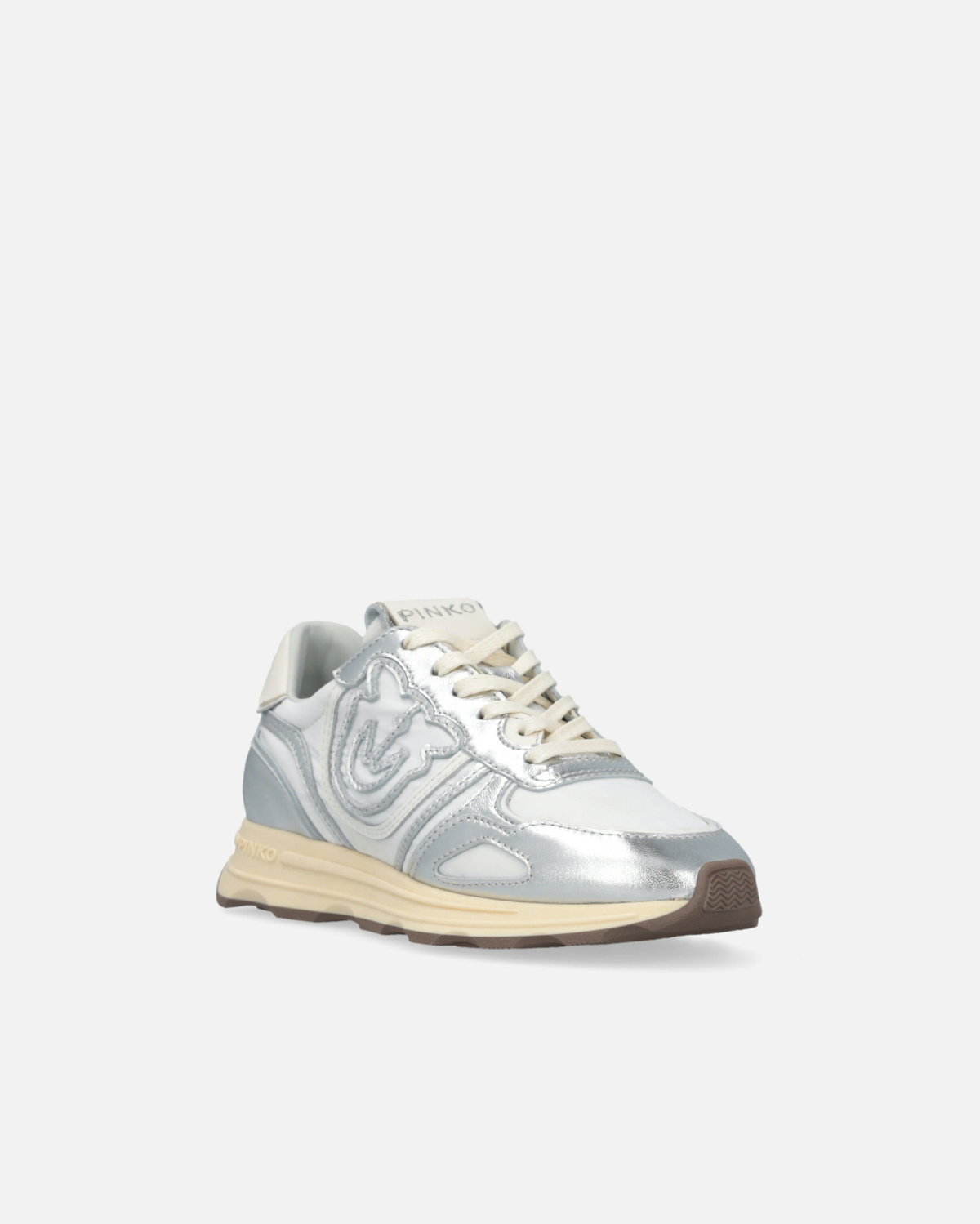 Pinko Logo Sneakers With Silver Details Silver