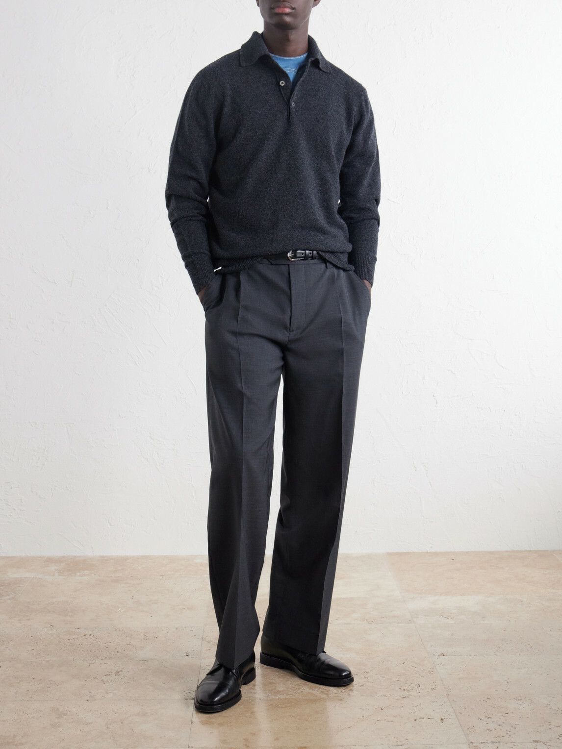 William Lockie - Wool Polo Sweater - Gray