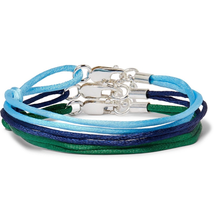 Photo: Rubinacci - Set of Three Silk Bracelets - Blue