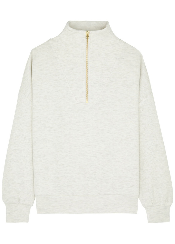 Photo: Varley Hawley Half-zip Stretch-jersey Sweatshirt Ivory