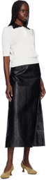 Marni Black A-Line Leather Maxi Skirt