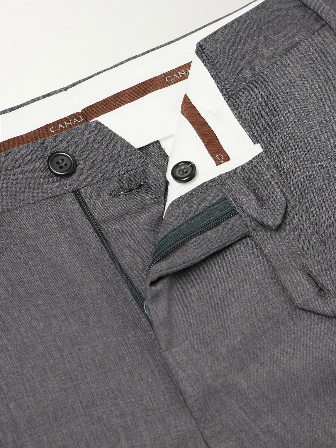 Canali - Straight-Leg Wool-Blend Twill Trousers - Gray