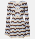 Bananhot Rey striped knitted cotton-blend minidress