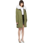 Mr and Mrs Italy Green Long Fur Army Parka