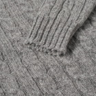 Jamieson's of Shetland Men's Cable Crew Knit in Steel Grey