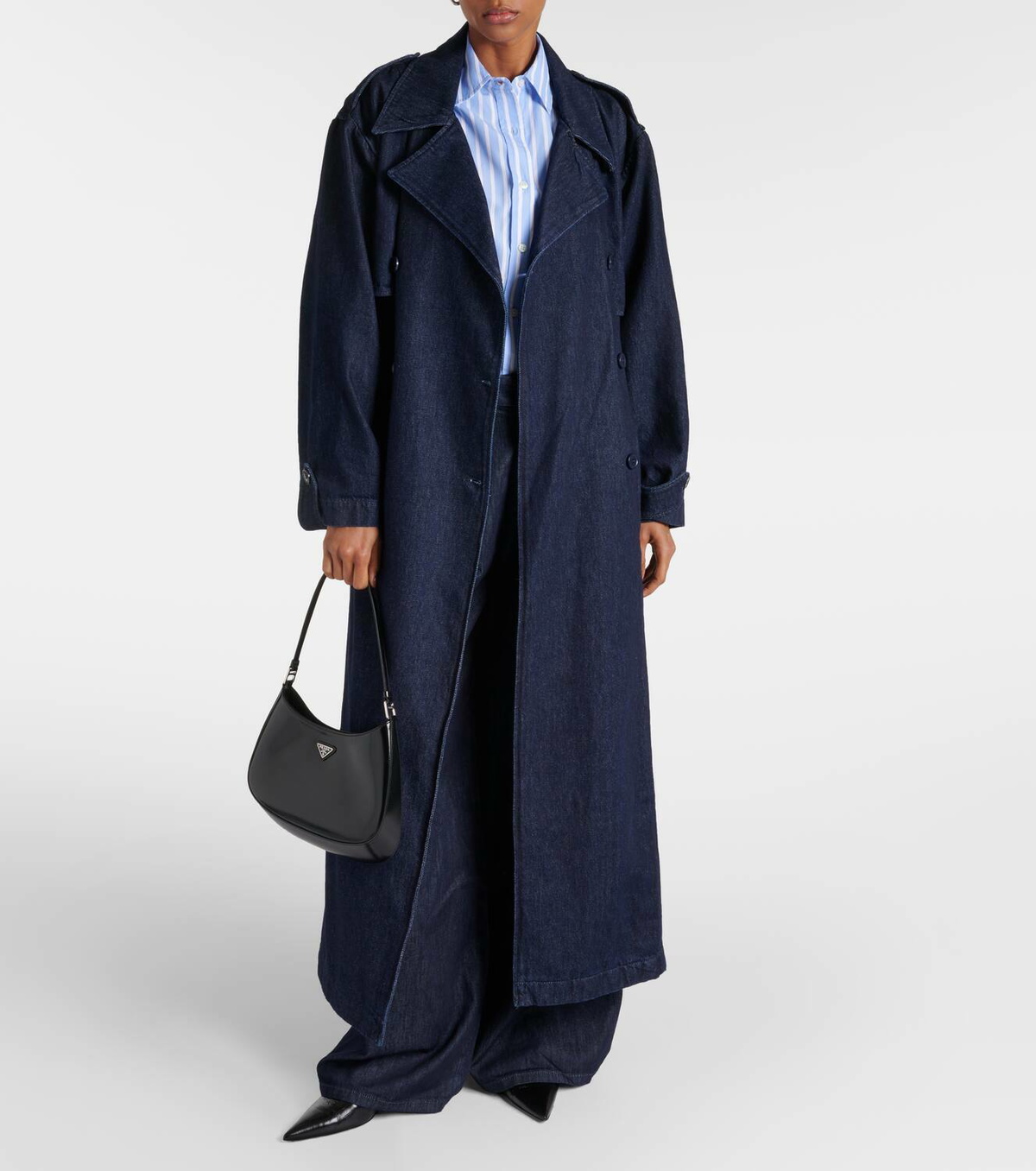 The Frankie Shop Nikola denim trench coat