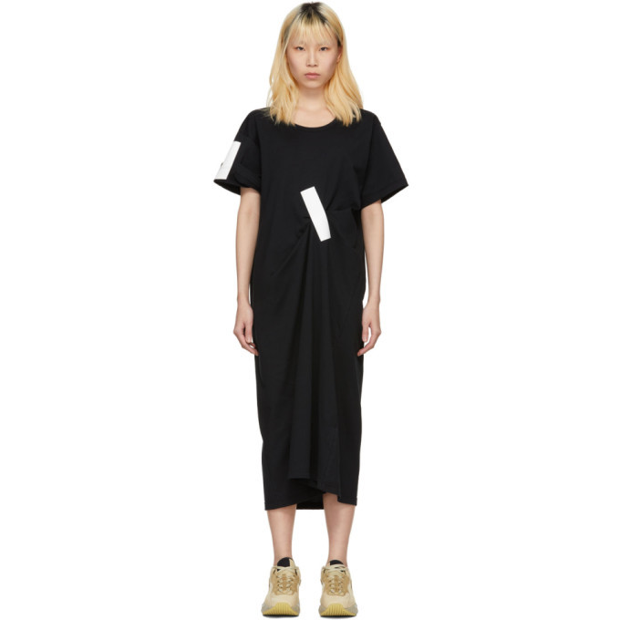 Facetasm Black and White Tape T-Shirt Dress Facetasm