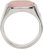 Hatton Labs Silver & Pink Opal Heart Signet Ring