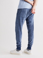 TOM FORD - Tapered Velour Sweatpants - Blue