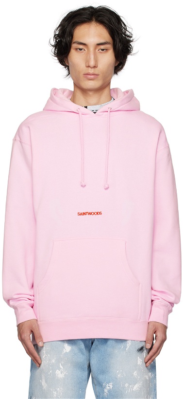 Photo: Saintwoods Pink Embroidered Hoodie