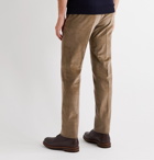 Caruso - Slim-Fit Cotton-Blend Corduroy Trousers - Brown
