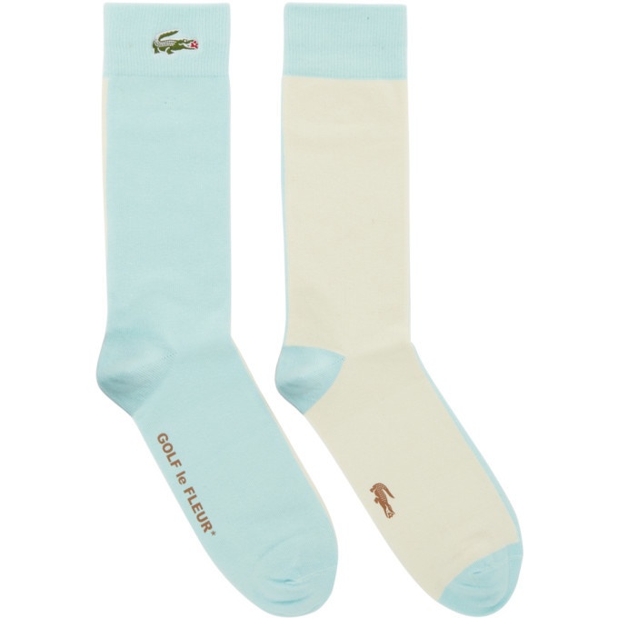Photo: Lacoste Blue and Off-White Golf le Fleur* Edition Colorblocked Socks