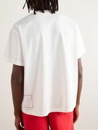 Cherry Los Angeles - Garment-Dyed Embroidered Cotton-Jersey T-Shirt - White