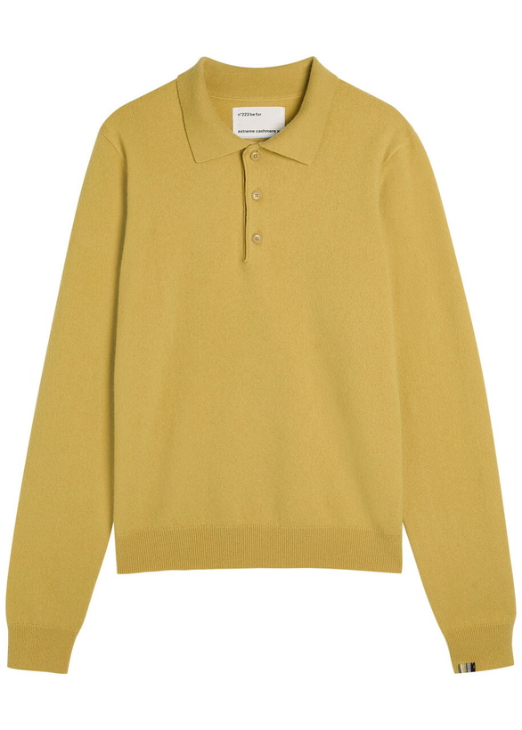 Photo: Extreme Cashmere N°223 Be For Cashmere-blend Polo Jumper - Yellow - One Size