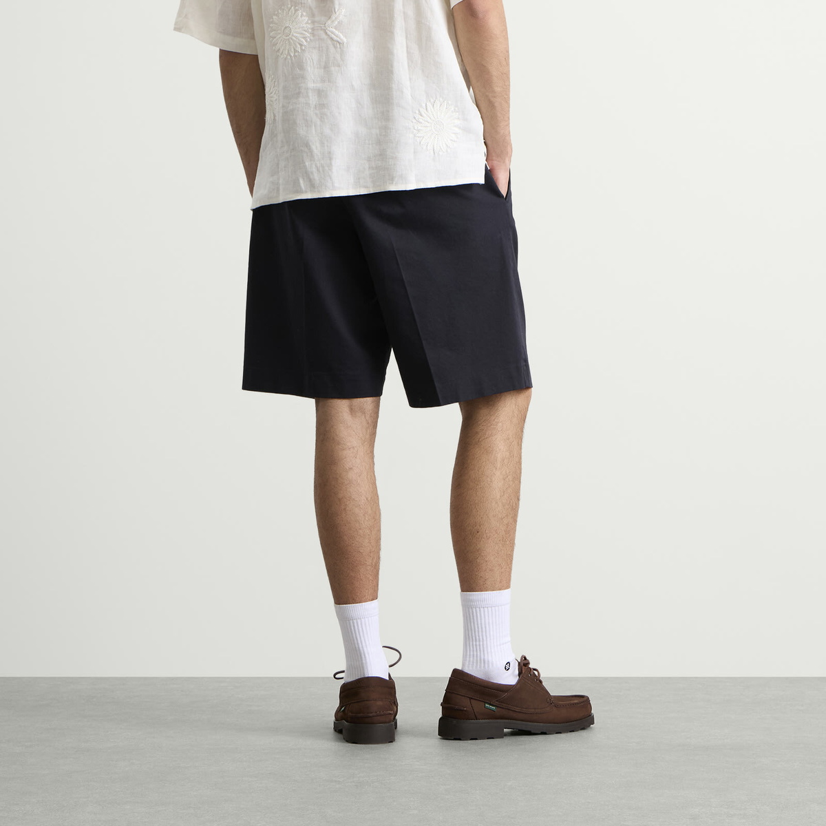 NN07 Men's Kay Pleated Shorts in Navy Blue