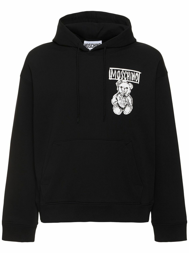 Photo: MOSCHINO Teddy Print Cotton Hoodie