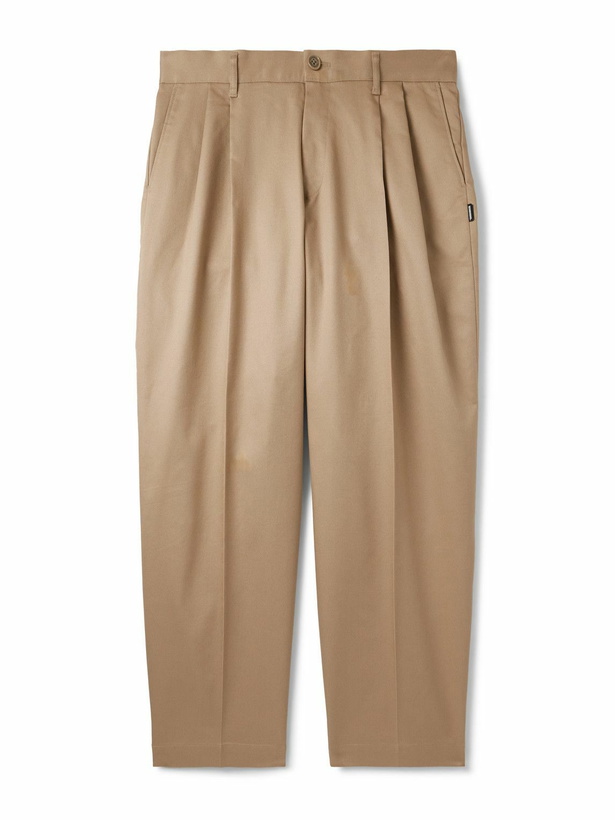 Photo: Neighborhood - Two Tuck Straight-Leg Cotton-Blend Trousers - Neutrals