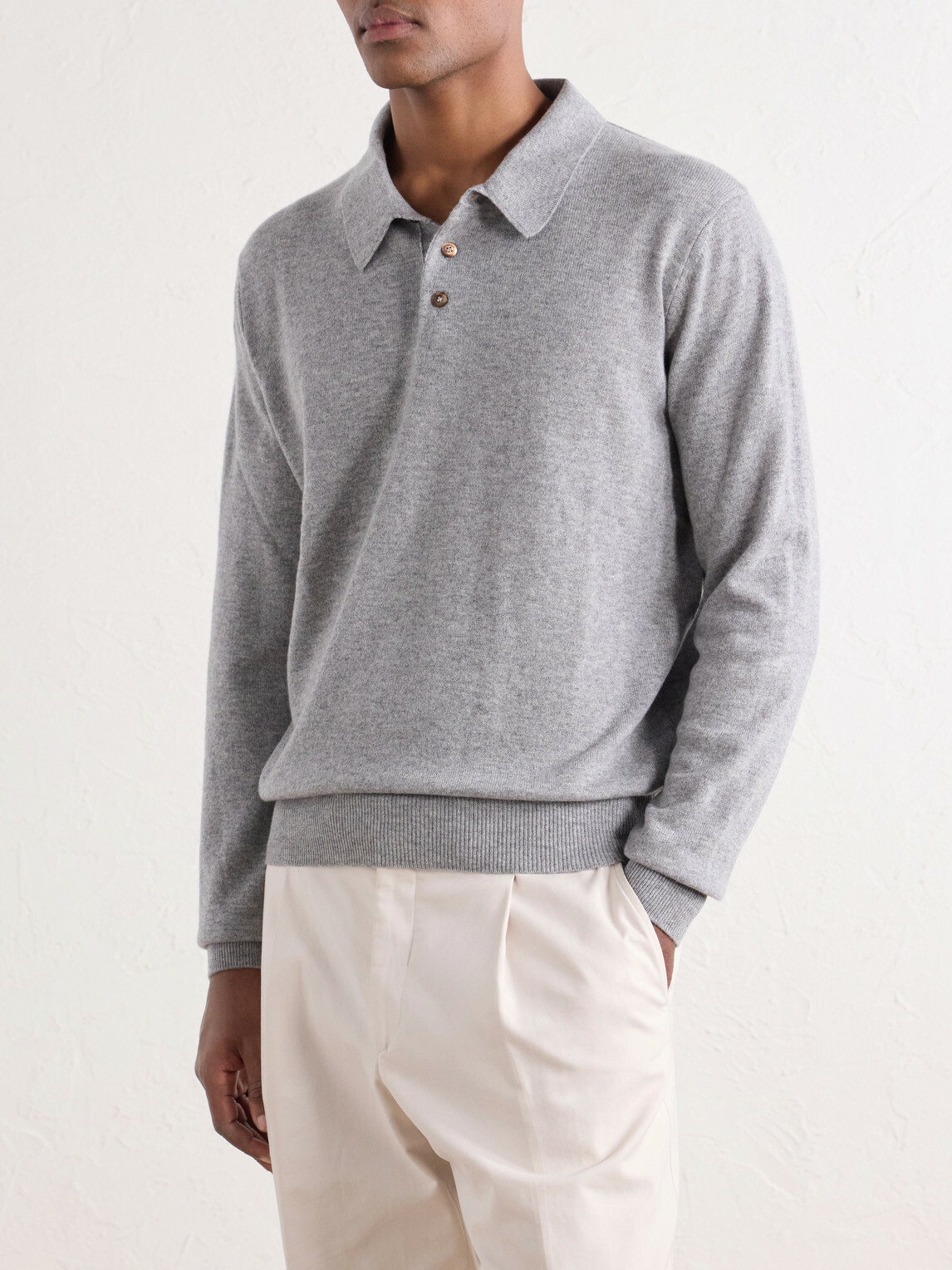 Rubinacci - Cashmere Polo Shirt - Gray