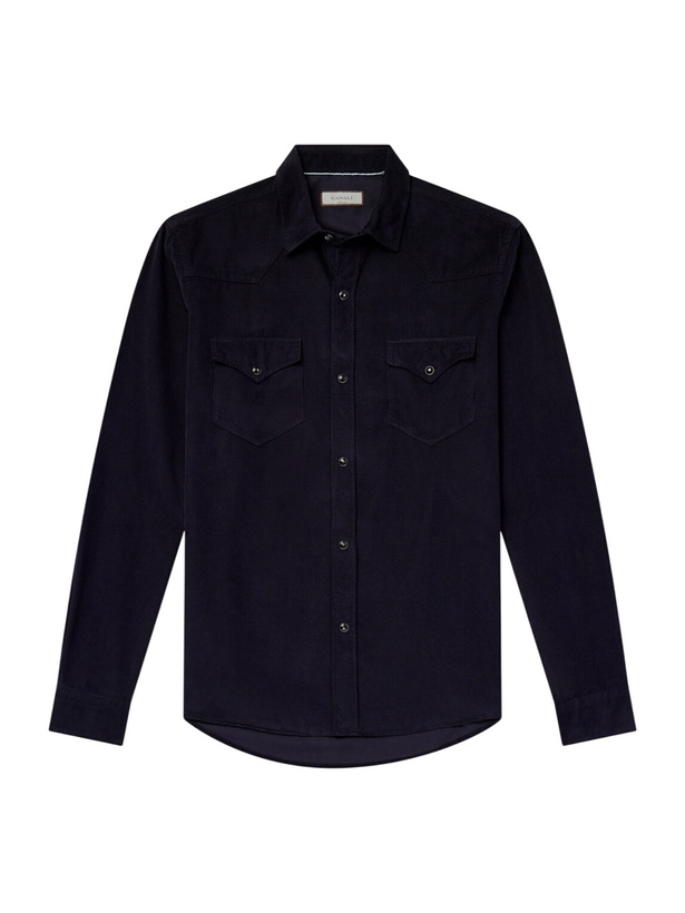 Photo: Canali - Cotton-Corduroy Shirt - Blue